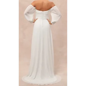 NWT Lulus Adorna White Off-the-Shoulder Maxi Dress Size XL‎ White Sleeves thumbnail 2