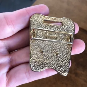 Vintage Signed Gold Tone Canada belt buckle thumbnail 2