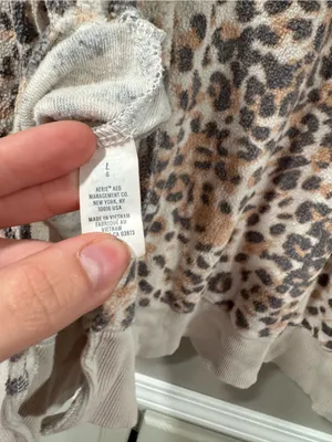 Aerie Leopard Print Cozy Sweatshirt in Cream, Taupe & Gray thumbnail 4
