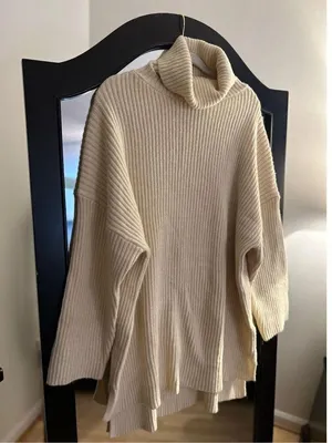 NEW Crewneck Batwing Sweater Oversized Ribbed Knit Pullover Top XL thumbnail 4