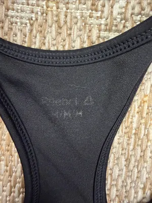 Reebok Black Racerback Logo Sports Bra thumbnail 2