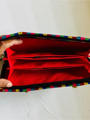 Embroidered Multicolor Bird Motif Women's Handbag thumbnail 3