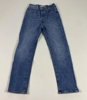 Levis Jeans Womens W25 L26 Blue Wedgie Straight High Rise Button Fly Denim‎ thumbnail 1