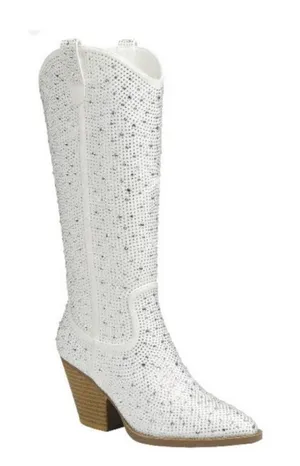 White Crystal Embellished Knee thumbnail 1