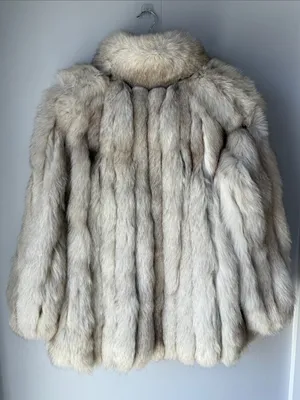 Vintage 80’s Blue Fox Fur Coat Selber Bros Size 8 thumbnail 2