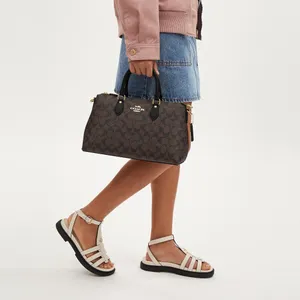 NEW Coach Georgia Satchel In Signature Canvas New IM/BROWN BLACK CR157 IMAA8 thumbnail 4