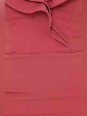 Hello Molly One-Shoulder Ruffle Bodycon Dress in Rose thumbnail 5