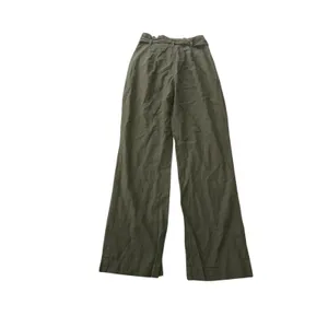 Ci Sono Wide Leg Pants Women Small Olive Linen‎ Blend Paperbag Waist LP42 Safari thumbnail 3