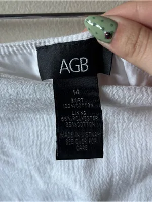 AGB White Flowy Cotton Maxi Skirt thumbnail 4