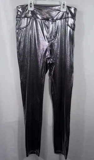 Halara Metallic Silver High Rise 7/8 Leggings M thumbnail 1