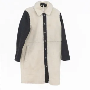 Madewell McClancy Sherpa Teddy Snap Front Button Coat Jacket Ivory Natural Small thumbnail 1