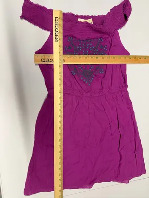 American Eagle Magenta smocked shoulder Dress women’s size‎ 6 thumbnail 3