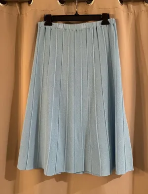 Philippe Marques Light Blue Pleated Midi Skirt - Women thumbnail 1