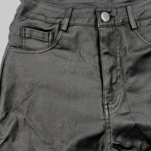 Women's Black Mid Rise Straight Flat Front Casual Coated Mini Shorts Size XS thumbnail 3