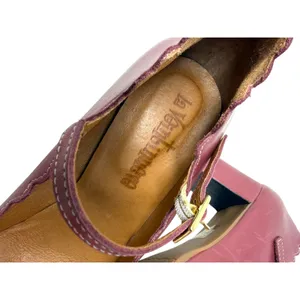 La Veintinueve Penelope Leather Mary Jane Bow Block Heel Red Black EU 42 US 10 thumbnail 9
