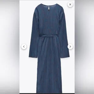 Zara Elegant Blue Patterned Dress Size L thumbnail 5