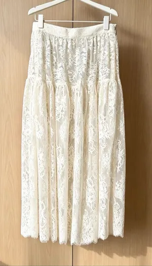 Doen Cream Lace Midi Skirt, S thumbnail 1