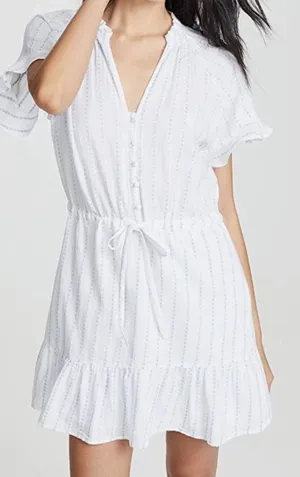 NWT Anthropologie PAIGE Ari dress size large 100% linen light blue white stripes thumbnail 1