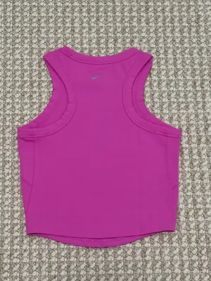 Nike One Pink Fitted Women's Dri-FIT Cropped Tank Top Small thumbnail 10