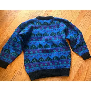 Vintage 90s Gallagher Women's Med Mohair Wool Blend‎ Pull Over Sweater Purple thumbnail 2