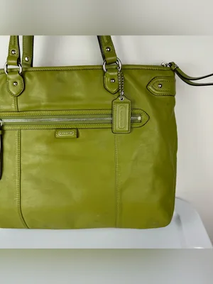 Coach Daisy Emma Green Leather Shoulder Bag Tote thumbnail 6