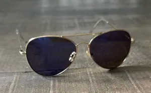 Gold-tone metal aviator classic‎ double bridge design sunglasses thumbnail 1