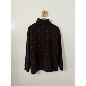Taylor Swift Red Plaid Shirt Days Fleece 1/4 Zip Mock Neck Sz S Oversized Red thumbnail 4