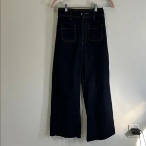 Zara Marine Straight Patch Pocket High Rise Jeans thumbnail 4