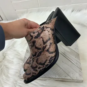 Chinese Laundry Animal Print Faux Snakeskin Heeled Mule Booties Size 7.5 thumbnail 4