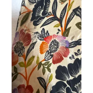 Farm Rio Romantic Garden Tie Sleeve Floral Print Fringed Mock Neck Maxi Dress M thumbnail 14