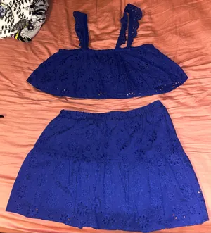 Blue Floral Skirt and top set thumbnail 2