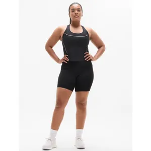 New Athleta L Interval Tank Black with White Stripes Large thumbnail 4