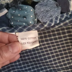 Susan Bristol Blue Patchwork Flowers Vintage Cottagecore Festival Vest Womens L thumbnail 8