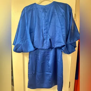 Do+Be Royal Blue Satin Kimono Sleeve Mini Dress NWT Size S thumbnail 5