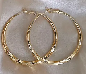 14K Gold Plated Hoop Earrings for Women Girls thumbnail 1