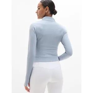 Athleta M Salutation Crop Jacket Blue Star Medium Regular thumbnail 2