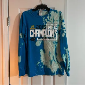 Carolina Panthers Custom One Of A Kind Reverse Dyed Graphic Tee SZ M thumbnail 3