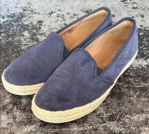 Clarks Blue Leather Espadrille Slip On Shoes Size 10 thumbnail 1
