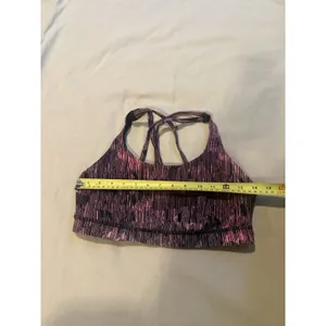 Lululemon Energy Bra Downpour Electric Coral Black Pink Workout Yoga No Pads 10 thumbnail 3