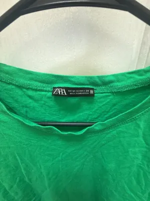 Zara Green Ruched Side Short Sleeve T-Shirt thumbnail 2
