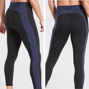 Athleta Ultimate 7/8 Tight Black and Navy Pocket Leggings Small TALL #760 thumbnail 2