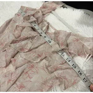 NEW Storia Ruffle Maxi Dress in Gray Pink Floral Large thumbnail 3