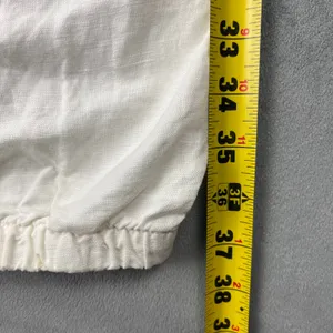 Gap Linen Cotton Jogger Pants S White Drawstring Elastic Waist Tapered Casual thumbnail 2