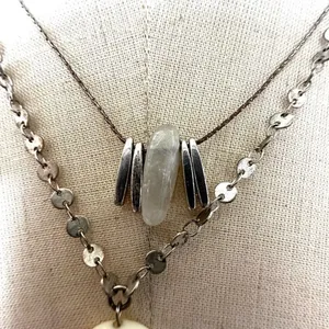 Silver tone blue beaded long multi strand necklace’s thumbnail 5