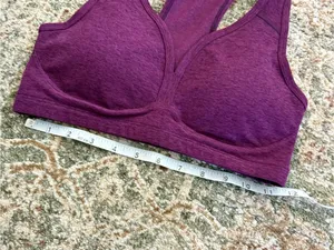 Beyond Yoga Spacedye Lift Your Spirits Bra Small Removable Cups Pink Purple thumbnail 5