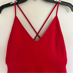 NWT‎ Elia - Cher Knee Length Dress Cross Back Red Size 8-10 Zip Up Back thumbnail 3
