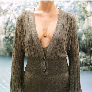 NWT ZARA Metallic Thread Knit Cardigan Sz Medium‎ Bloggers Favorite 9974/104/303 thumbnail 1