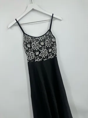 Vintage Y2K Black Lace Midi Dress Size Small Whimsical Goth Fairy Grunge Flare thumbnail 7