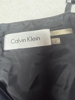 Calvin Klein Black Midi Fit-and-Flare Dress with Spaghetti Straps thumbnail 7