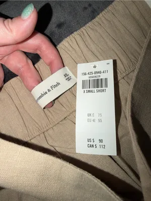 Abercrombie & Fitch Linen Blend Ultra Wide Leg Pant Size XS Short New with tag thumbnail 8